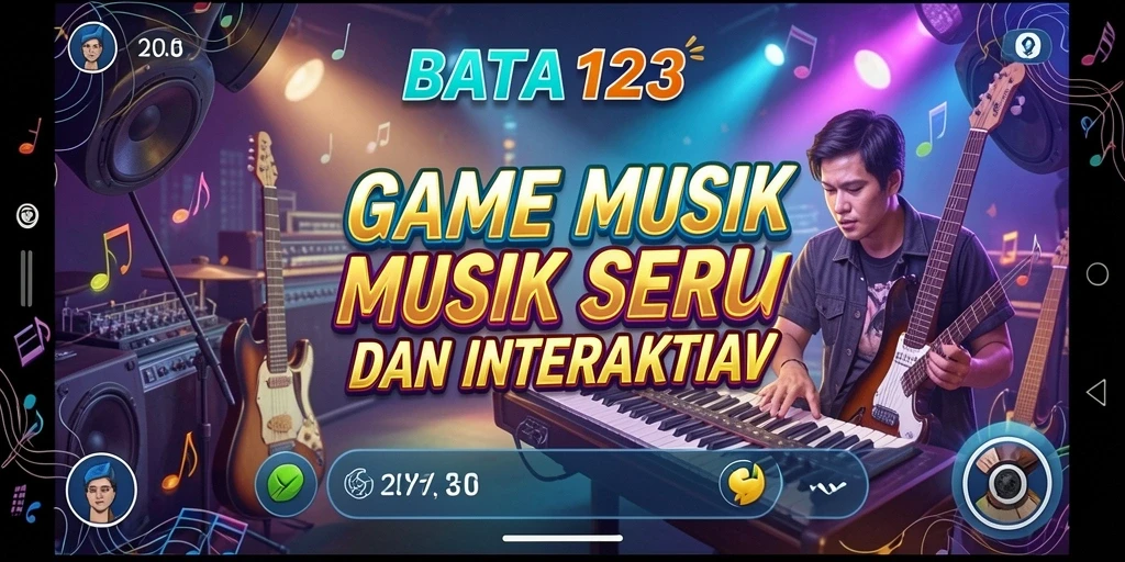 Screenshot utama BATA123 menunjukkan momen seru dalam permainan musik.