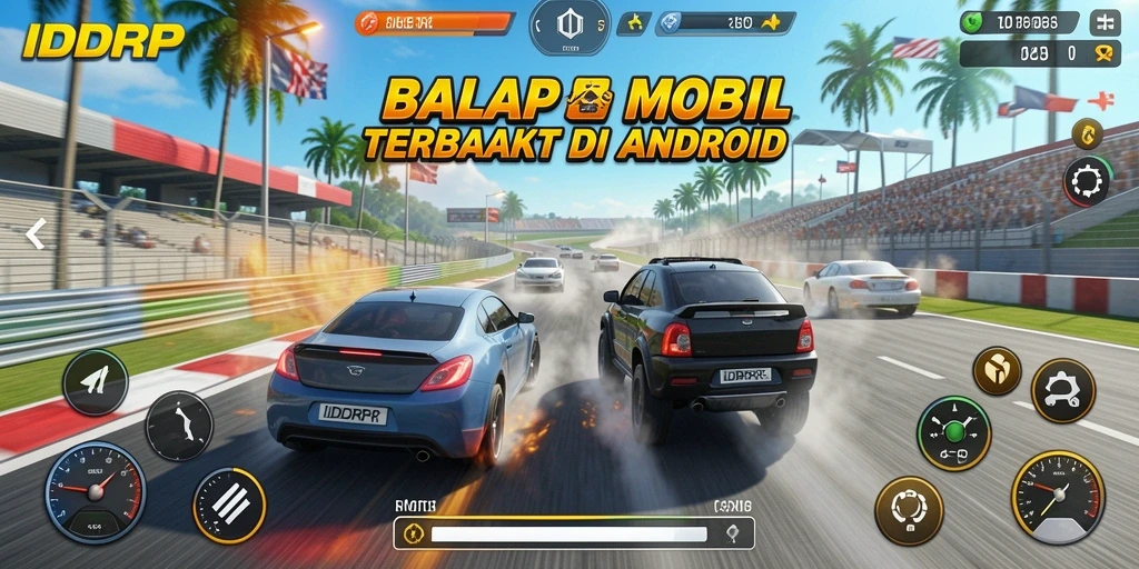 Tampilan gameplay menarik dari balapan mobil di IDRRP.