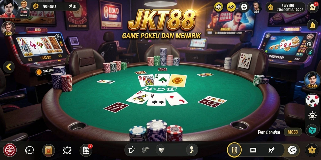 Tampilan gameplay poker yang seru dan mengasyikkan di JKT88.