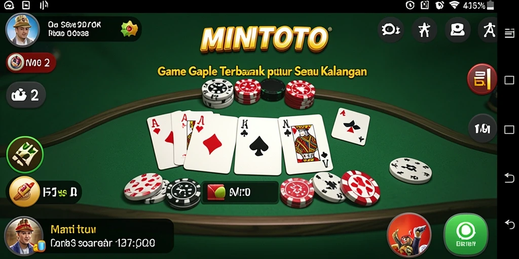 Tampilan gameplay seru di MINITOTO yang menampilkan kartu Gaple.