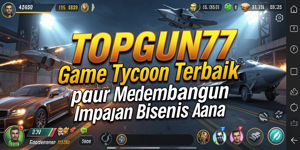 Screenshot gameplay <strong>TOPGUN77</strong> menampilkan suasana membangun kerajaan bisnis.